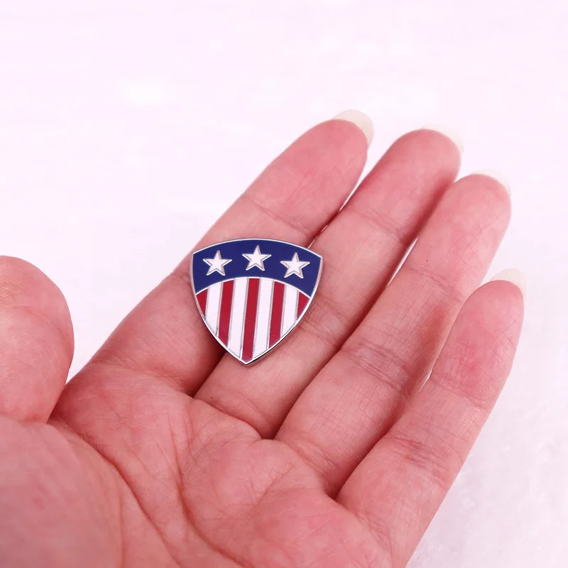 America Flag shield shape badge Enamel Pin brooch jewelry