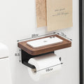Wooden Toilet Paper Holder With Shelf Wall Mount Rustproof Matte Black Toilet Paper Holder Wall Mount Toilet Paper Roll Holder
