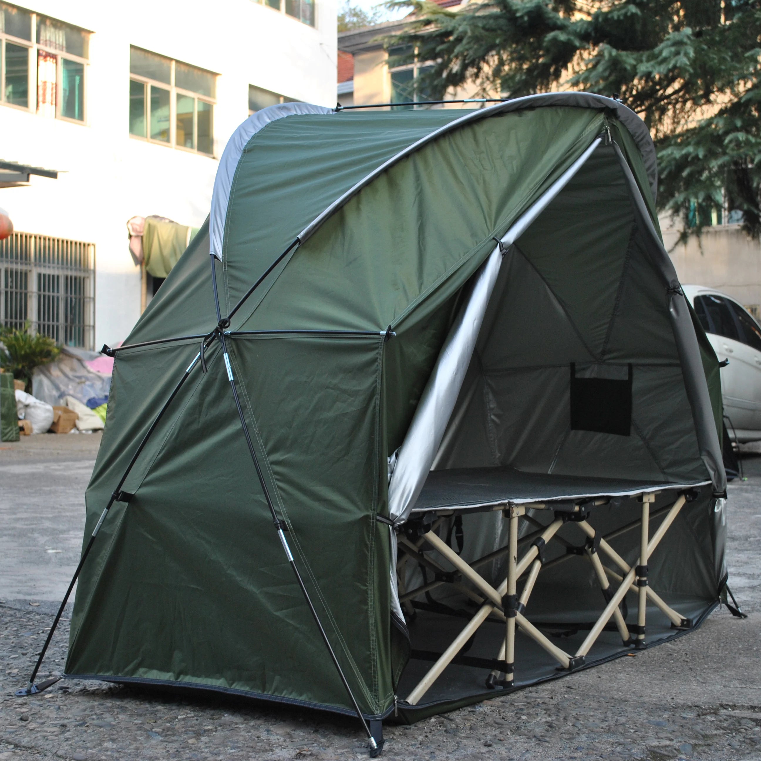 4-in-1 Camping Cot Tent, Backpacking 1 Person Camping Tent, Tent Cot Folding Off the Ground Tent,Fishing Tent,Excluding bed