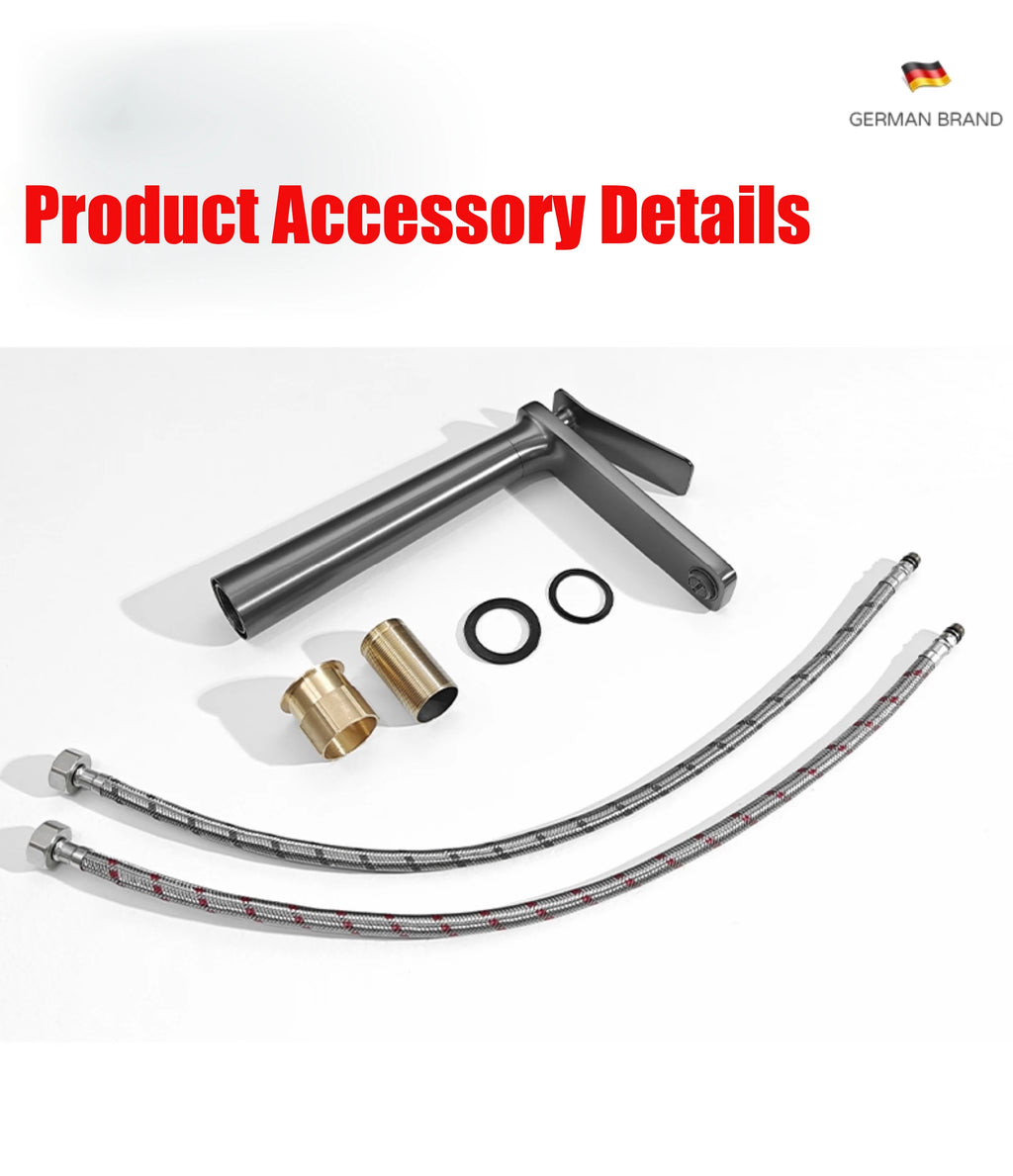 BAKALA Luxury Black Gray Wash Basin Taps Modern White Faucet Bathroom Luxury Basin Faucets Antique Hot Cold Water Sink Tap Mixer
