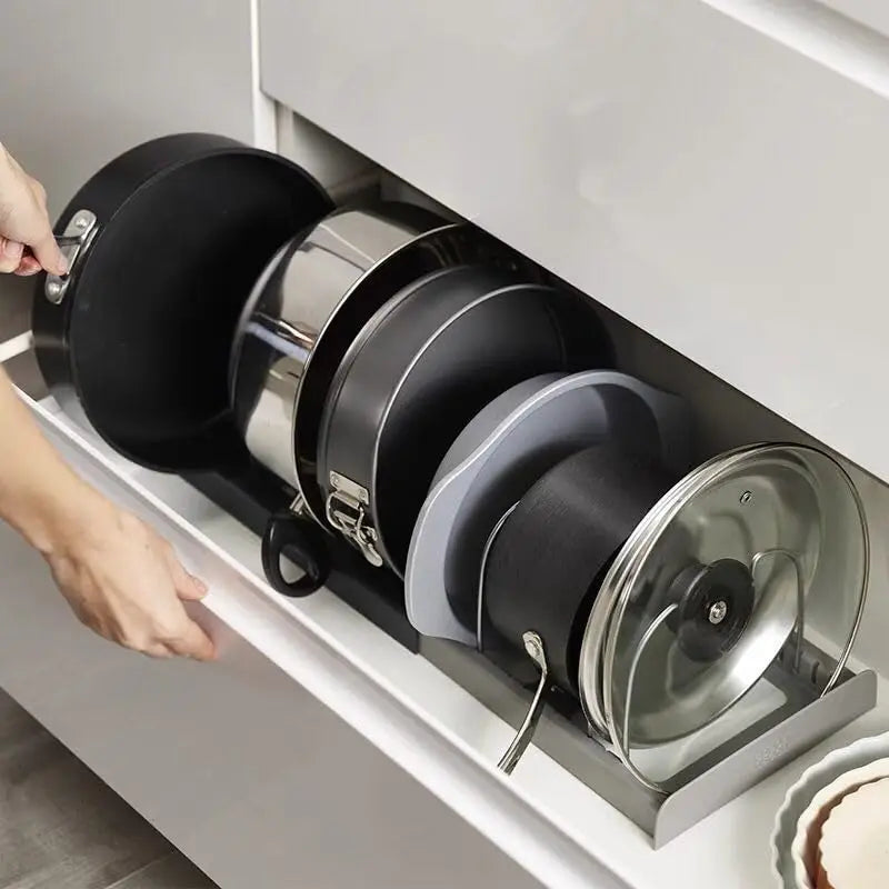 Compartments Pot and Pan Organizer Kitchen Cabinet Pantry Baking  for Cutting Boards/Plates/Baking Utensils