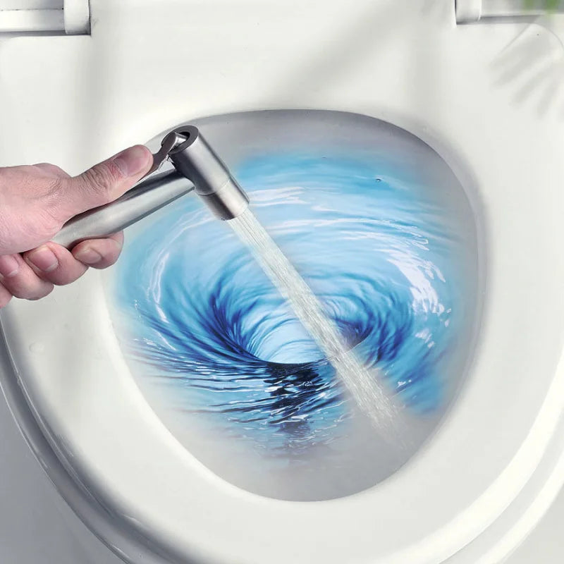 Stainless Steel Handheld Toilet Bidet Sprayer Set Self Cleaning Hand Bidet Faucet Shower Head For Bathroom