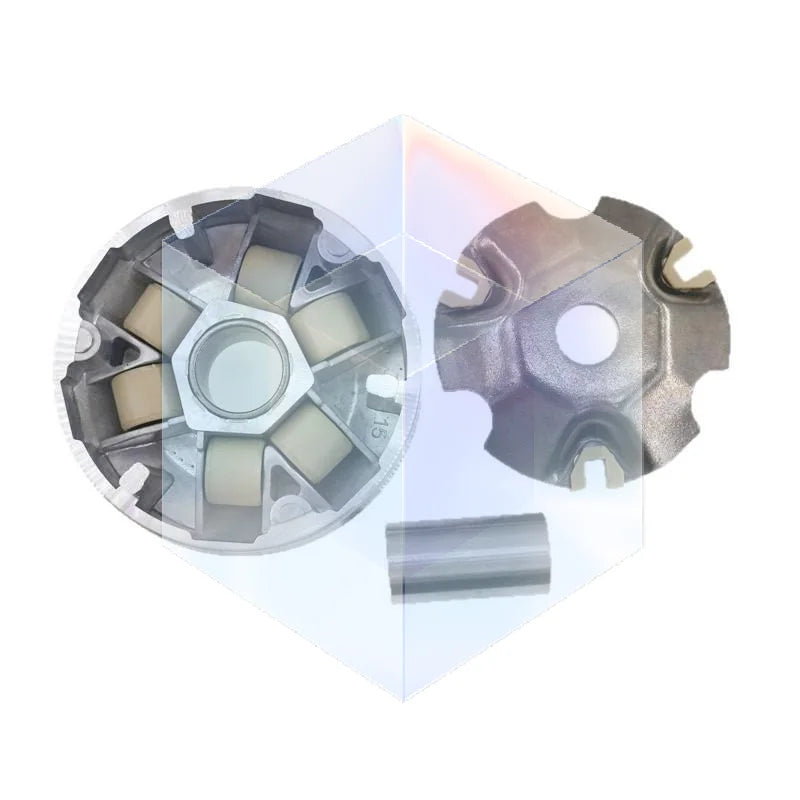 Scooter Variator Clutch Assembly Rustproof Aluminum Alloy Wear Resistant Rollers Fits for Common Street Scooters