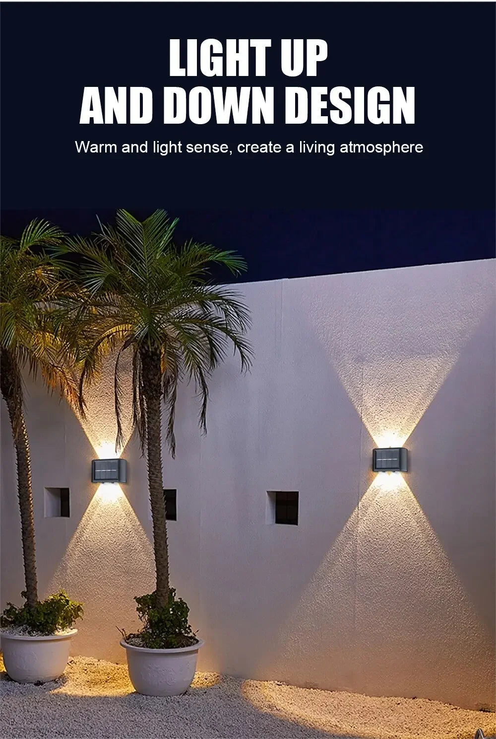 Solar LED Light Outdoor Solar Lighting Lamp Streetlights Exterior Decoration Garland Waterproof Solar Garden Light  Wall Light