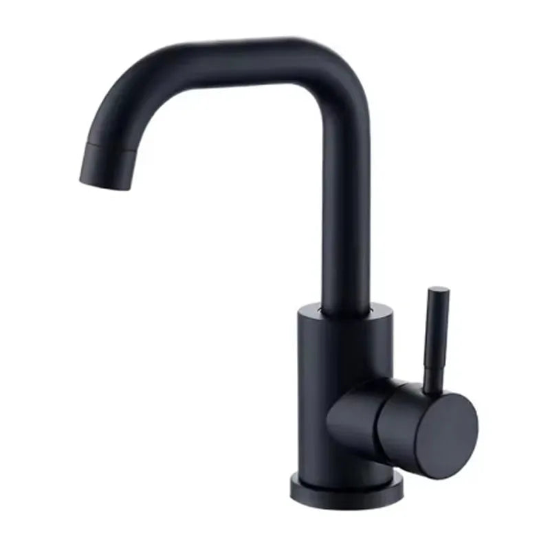 304 Stainless Bathroom Basin Faucet Steel Hot Cold Wash Mixer Crane Tap 360 Rotation Sink Faucets Single Lever Tap For Bathroom