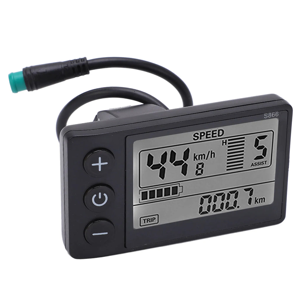 Electric Bike S866 LCD Display Electric Bicycle Display LCD Meter 24V 36V 48V Scooter Control Panel with SM/Waterproof Plug