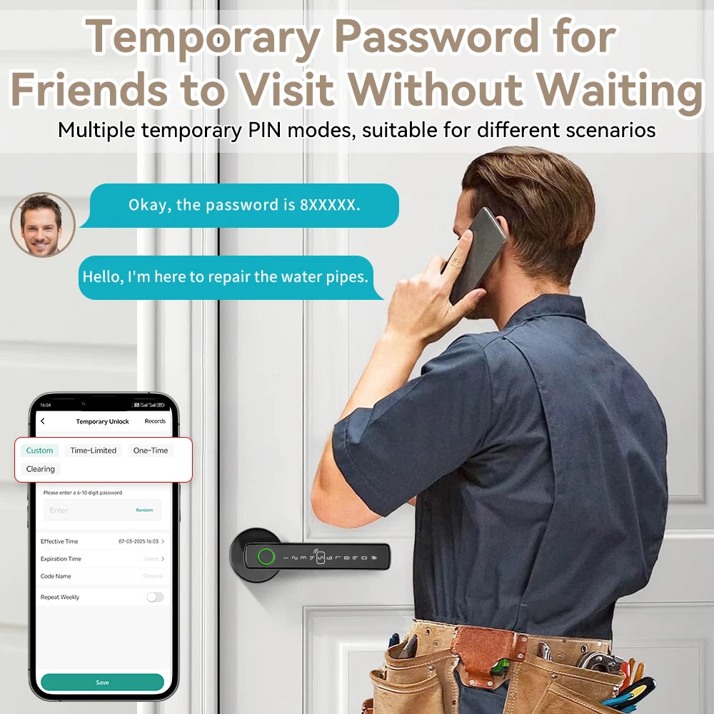 Tuya Smart Door Lock Fingerprint Recognition lock Smart Life Control Home Accessories Smart Home Automation Security Protection