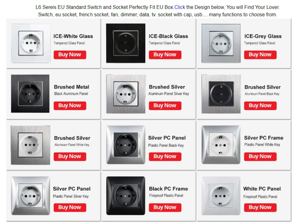 Euro USB Type-C Socket Black Matte Metal Panel Double Triple Electrical Wall SocketS EU Type A+C Outlet with Cap Cover Round Box