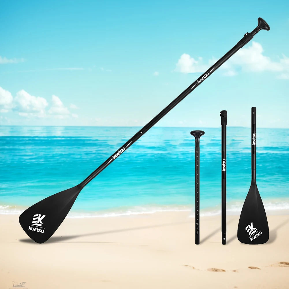 3-Piece Detachable SUP Paddle Adjustable Length Stand Up Paddleboard Paddles Aluminum Alloy SUP Surfpaddle for Canoe Kayaking