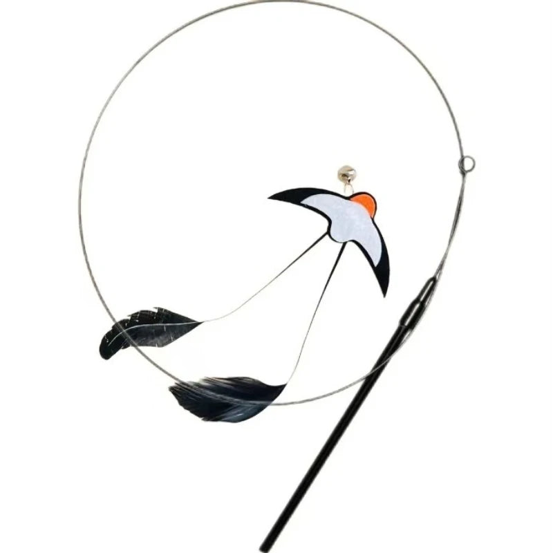 Cat Toys Interactive Funny Simulation Bird Feather with Bell Cat Stick Toy for Kitten Playing Teaser Wand Toy Pet Cats Supplies