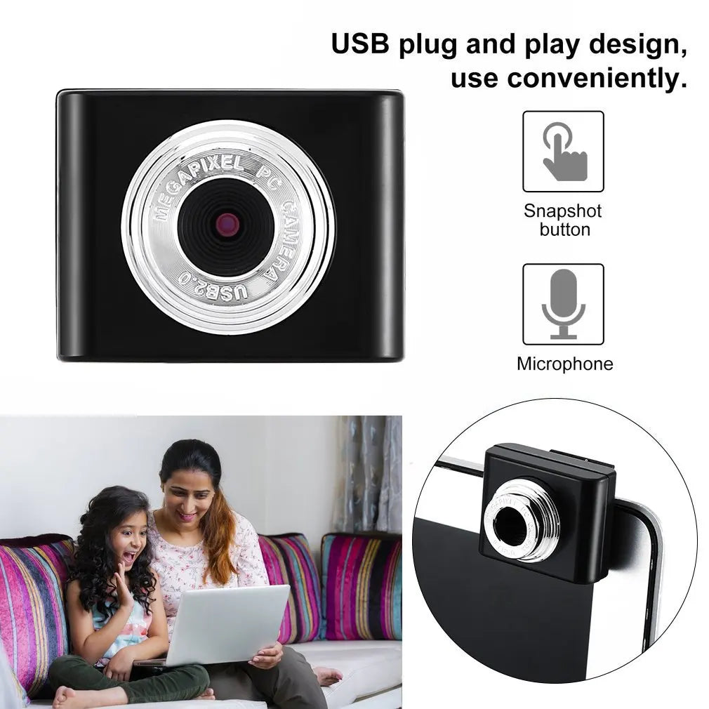 Hot HD Web Computer Camera 3 Million Pixels Mini Webcam with Microphone for Desktop Laptop USB Plug & Play for Video Calling