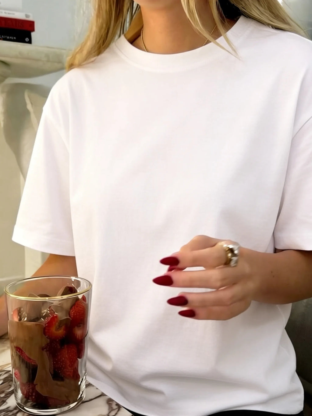 Daily Office T Shirt Woman Soft O-Neck T-Shirt Casual Y2K Clothes Comfortable Hip Hop Short Sleeve Korean All-Match Streetwear