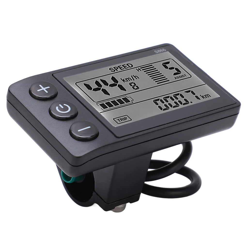 Electric Bike S866 LCD Display Electric Bicycle Display LCD Meter 24V 36V 48V Scooter Control Panel with SM/Waterproof Plug