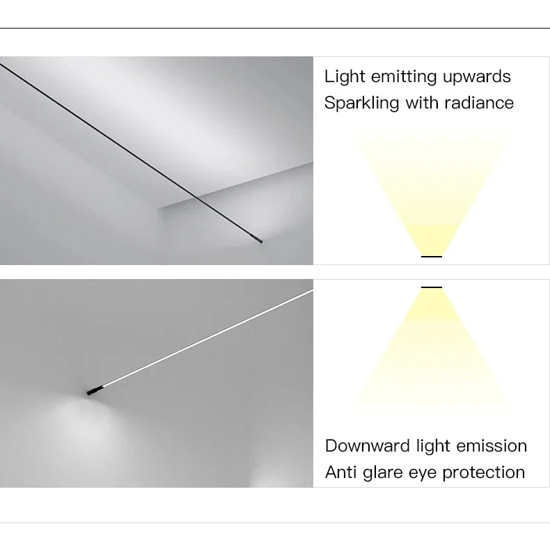 Modern Black And White Linear Wall Lamp Skyline LED Strip Without Main Light Decoration Living Room Background Bathroom Lamps
