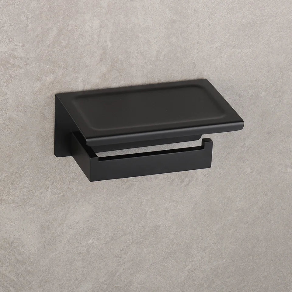 Matte Black Bathroom Hardware 304 Stainless Steel Towel Rack Toilet Paper Holder Liquid Soap Holder Towel Bar Toilet Accessories