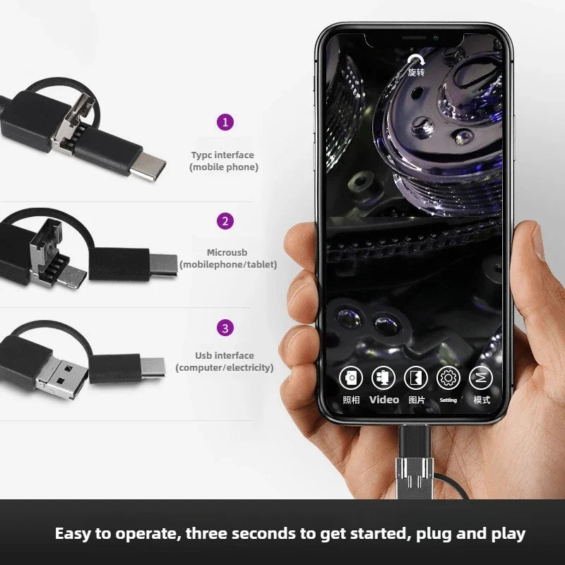 Android Mobile Phone Endoscope compact high-definition (HD) inspection camera industrial automotive and household applications