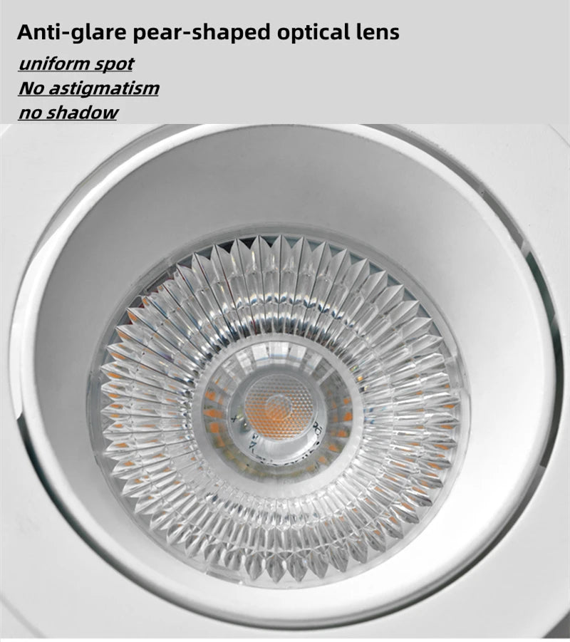 Modern Simple Down Light Embedded Dark Decoration Household Ultra-Thin No Main Light Adjustable Angle LED Anti-Glare Spotlights