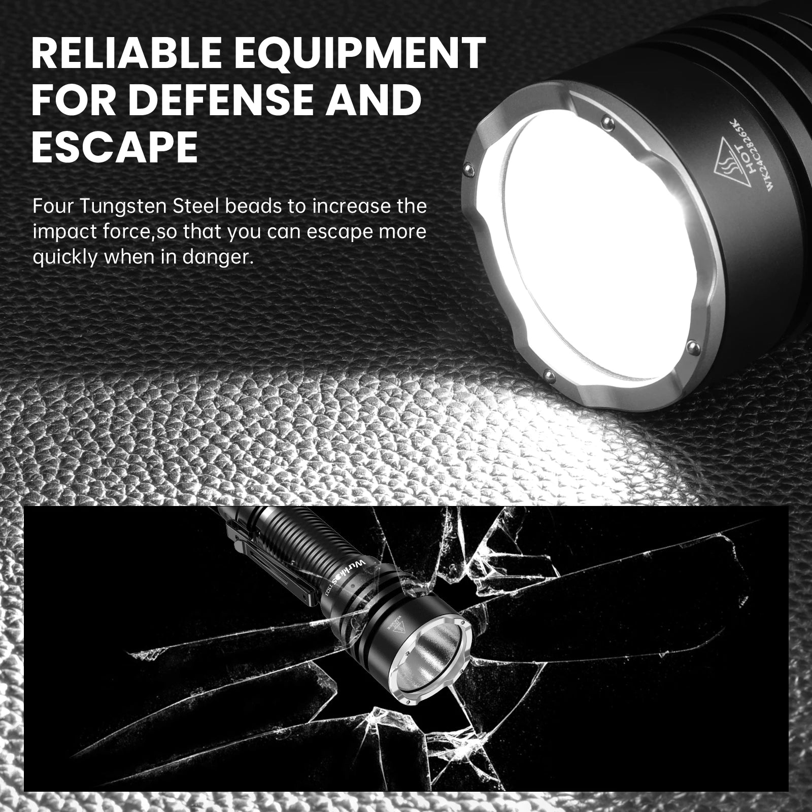 Wurkkos TS23 21700 Rechargeable Tactical Flashlight XHP70.3 HI LED 5000Lm Torch IPX8 Waterproof Two Group Mode EDC Tail Switch