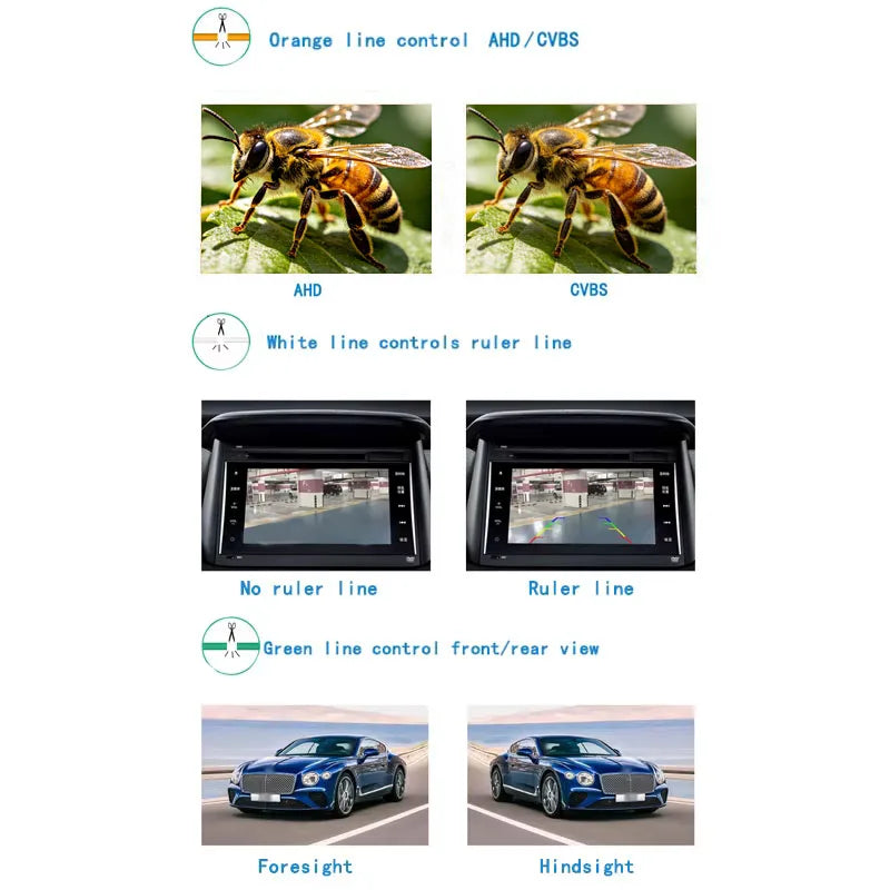 1080P AHD Car Rear View Camera Waterproof HD Night Vision Golden glass fisheye lens Reverse Backup Camera for Universal Vehicle