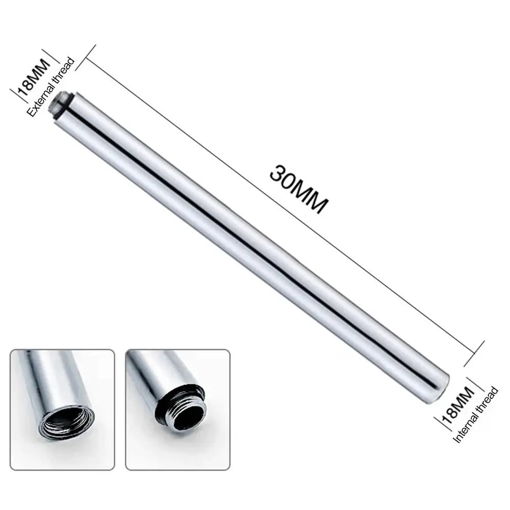 New Stainless Steel Shower Extension Rod Round 30cm Extension Tube Shower Extender Shower Head Rod Bathroom Accessories