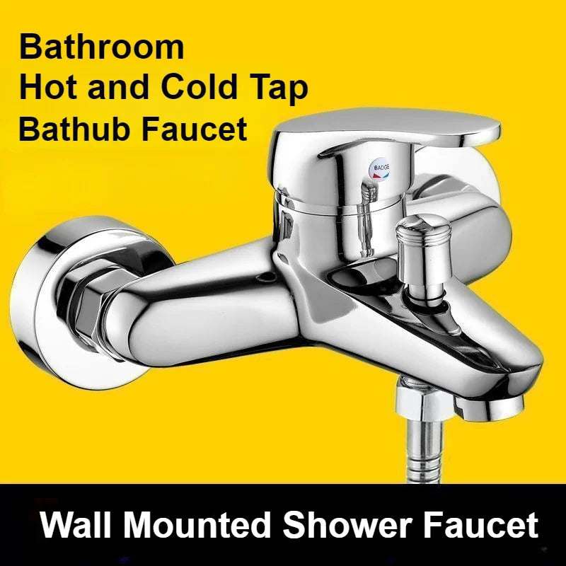 Wall Mount Sink Faucets Hot Cold Water Tap Hand Wash Basic Faucets Shower Multifunction Faucet Mixing Valve Bathroom Accessories