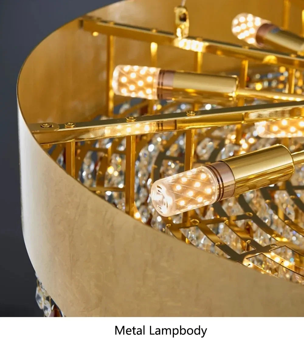 Modern Light Luxury Crystal Living Room Chandeliers for Restaurant Luxury Creative Circular Designer Home Decor Lustre Fixtures