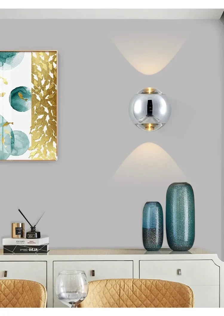 Luxury Art Aluminum Wall Light Glass Decoration Wall Lamp for Living Dining Room Bedroom Corridor Staircase Home Decor Sconce