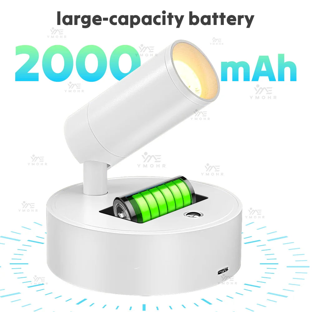 Dual Intelligent Control LED Light Magnetic USB Rechargeable Wall Lights Spotlight Stepless Dimmable Corridor Lamp Bedside Lamp