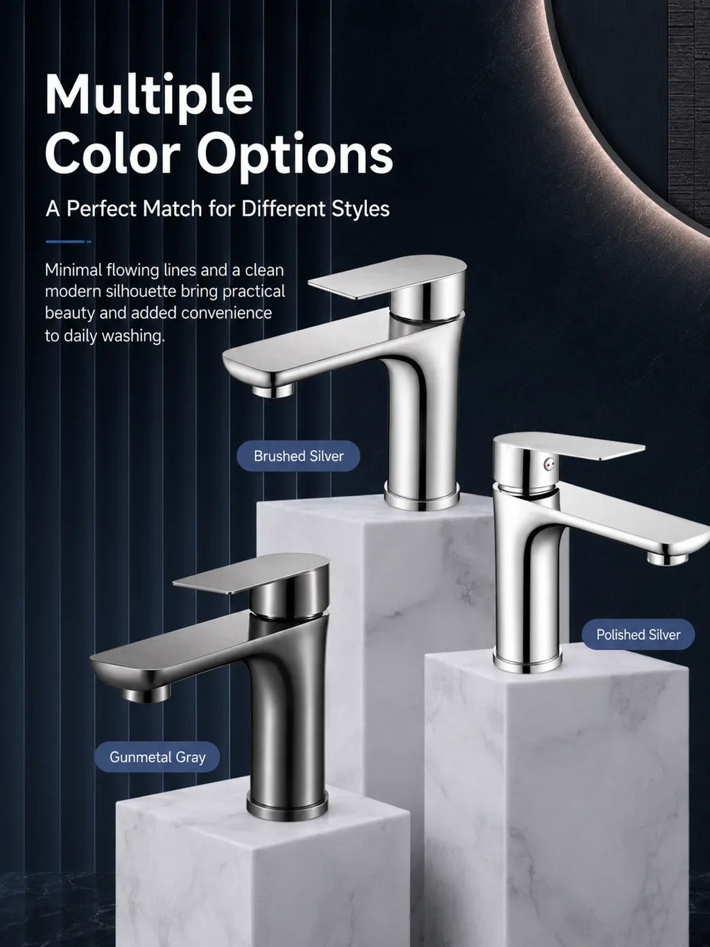 304 Stainless Steel Bathroom Sink Faucet Hot Cold Mixer Tap Single Handle Washbasin Faucet for Vanity