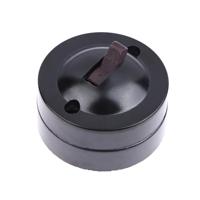 Toggle Switch Single-control Lamp Switch Round Surface Mounted Wall Light Switch Old-fashioned 6A Button Switch For Home Decor