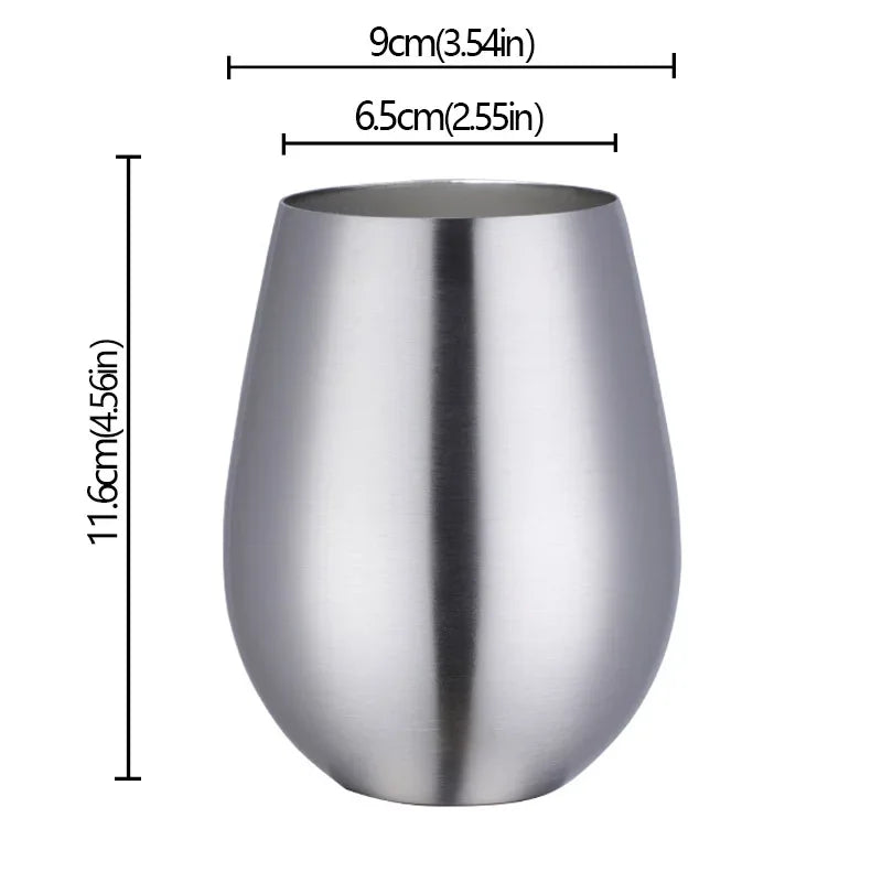 500ml Stainless Steel Single Layer Titanium Plating Wine Glasses Beer Titanium Wine Glasses 500ML Big Belly Water CupBarSupplies