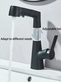 Pull Out Lift Kitchen Faucet 360° Rotatable Bathroom Basin Faucet Stainless Steel Kitchen Sink Faucet with Pull Out SprayerG1/2