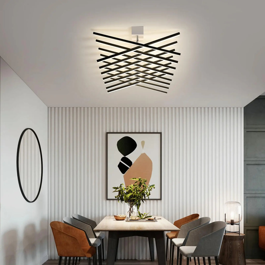 Modern LED Suitable for Living Room Pendant Lights With Remote Control Indoor Bedroom Office Lighting Long Strip Ceiling Lights