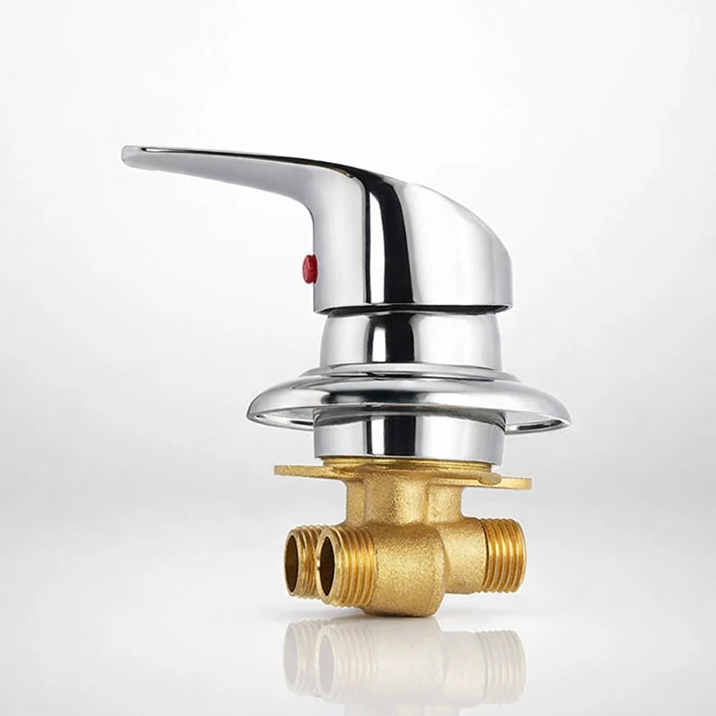 One Way Shower Faucet Mixer Valve Brass Hot Cold Water Diverter Screw Thread Big Hole Size 50-55mm for Shower Room Bathroom
