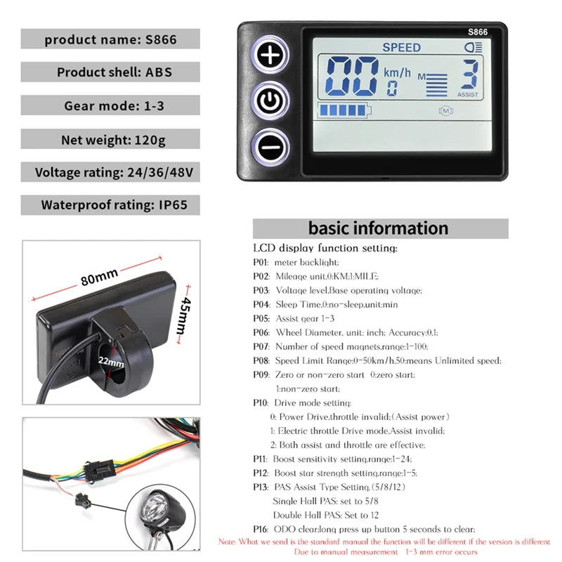 Electric Bike Brushless Controller 25A 35A with LCD Display Electric Bicycle Scooter E-bike Accessories Parts 36V 48V 750W 500W