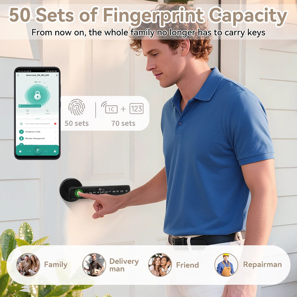 Tuya Smart Door Lock Fingerprint Recognition lock Smart Life Control Home Accessories Smart Home Automation Security Protection