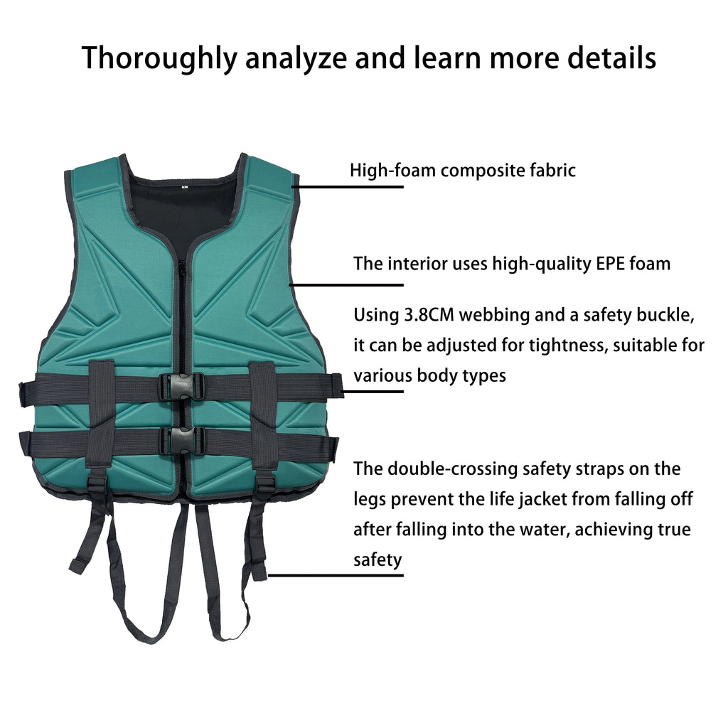 Neoprene Life Jacket Adult Kids Life Vest Water Sports Fishing Vest Kayaking Boating Swimming Surfing Drifting Safety Life Vest