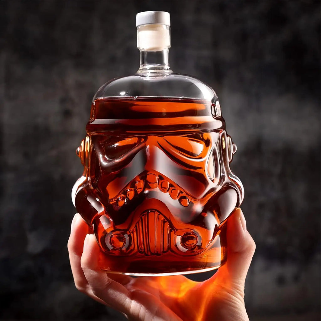 Glass Whiskey Decanter Transparent Creative Dispenser Flask Carafe for Wine Scotch Bourbon Vodka Gift Package for Men