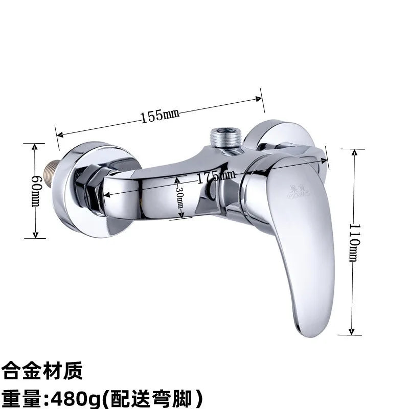 Brass Shower Faucet Mixer Valve Set with Shower Head and Hidden Switch for Bathroom Hot and Cold Water Tap  Bath