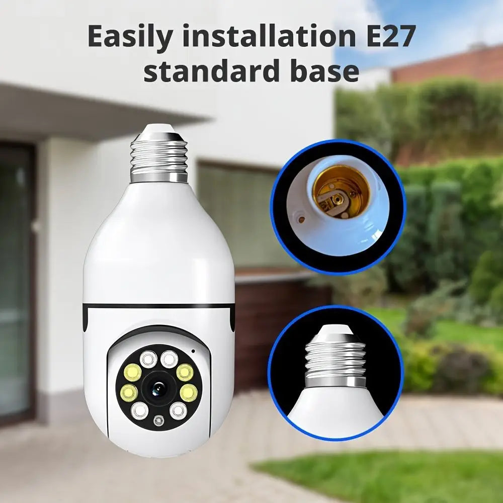 360 Degree Light Bulb Security Camera Full Color Night Vision 5GHz WiFi Surveillance Camera Automatic Human Tracking