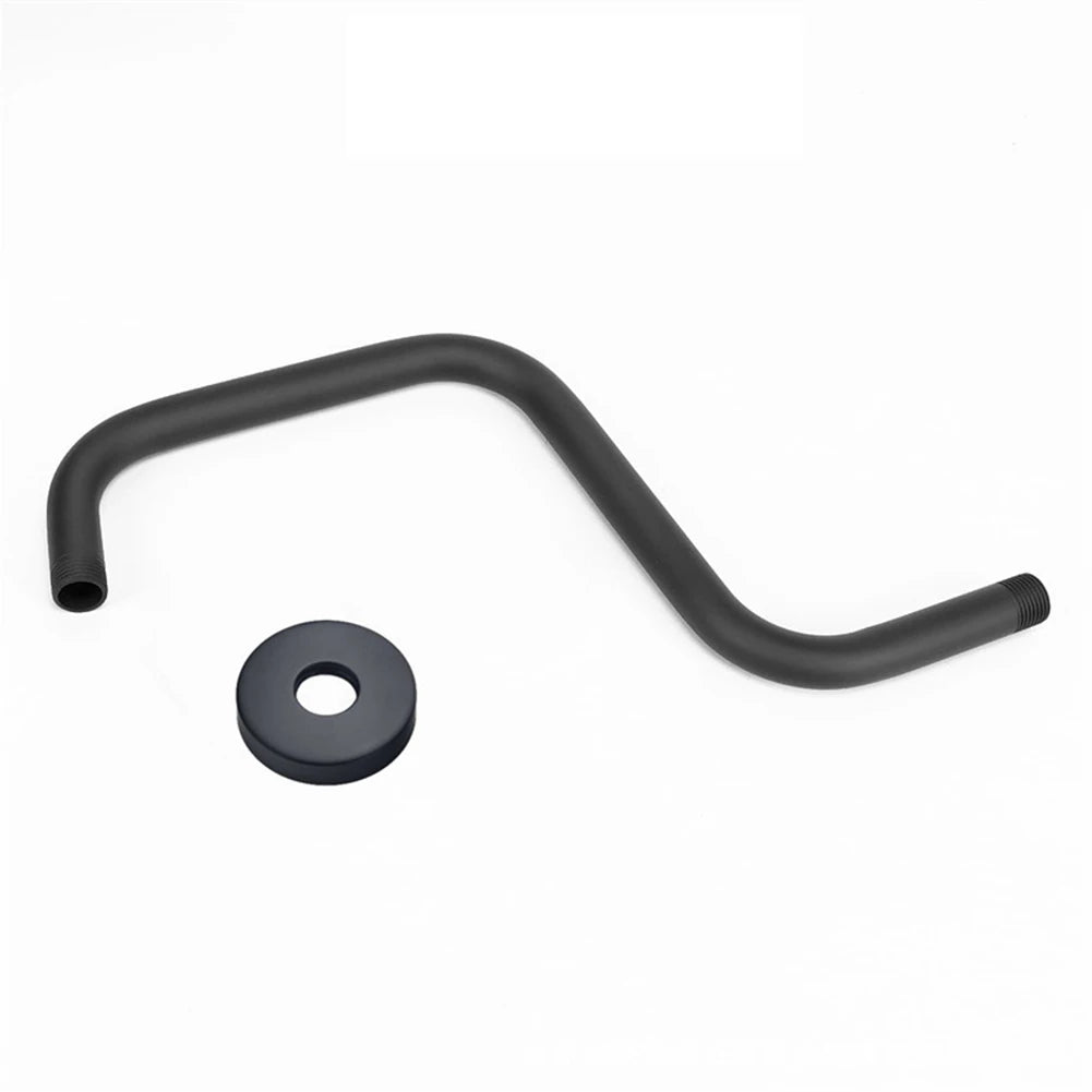 13 Inch Wall Mounted Shower Arms Stainless Steel Shower Head Extension Silver Black Bathroom Hardware Shower Head Bar
