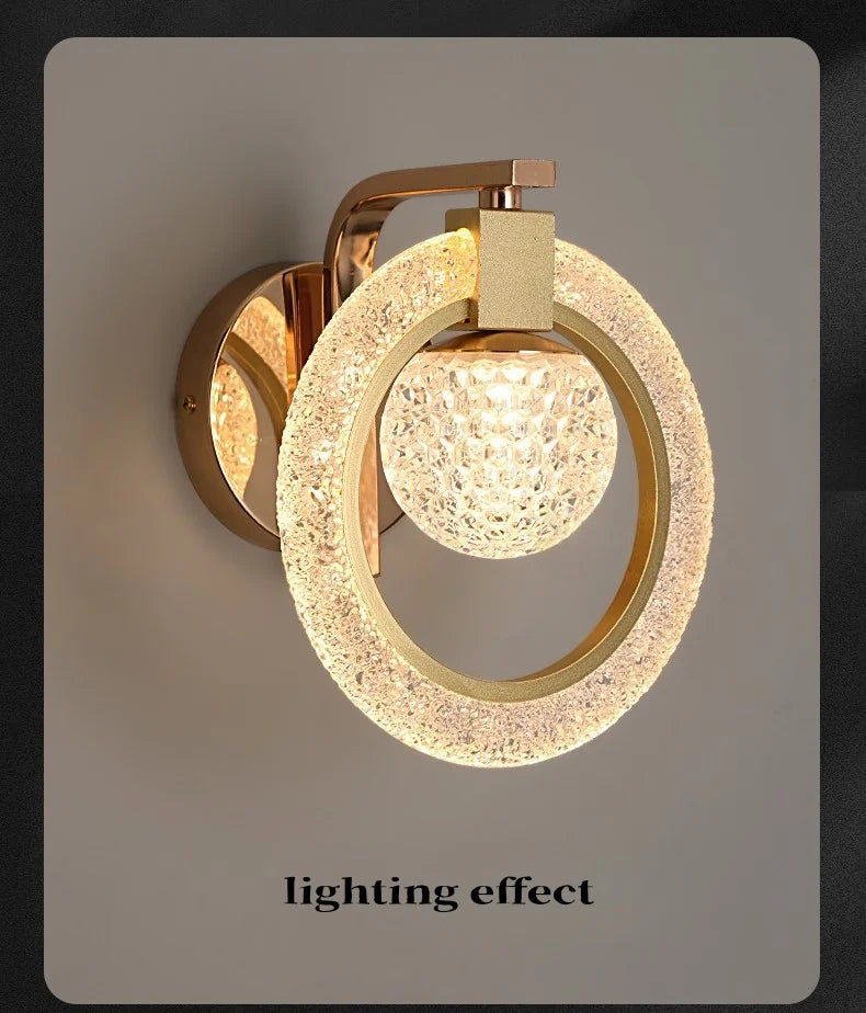 Light Luxury Led Wall Lamp Home Decoration Bedroom Bedside Lamp Living Room Hotel Dining Room Background Staircase Wall Lamp
