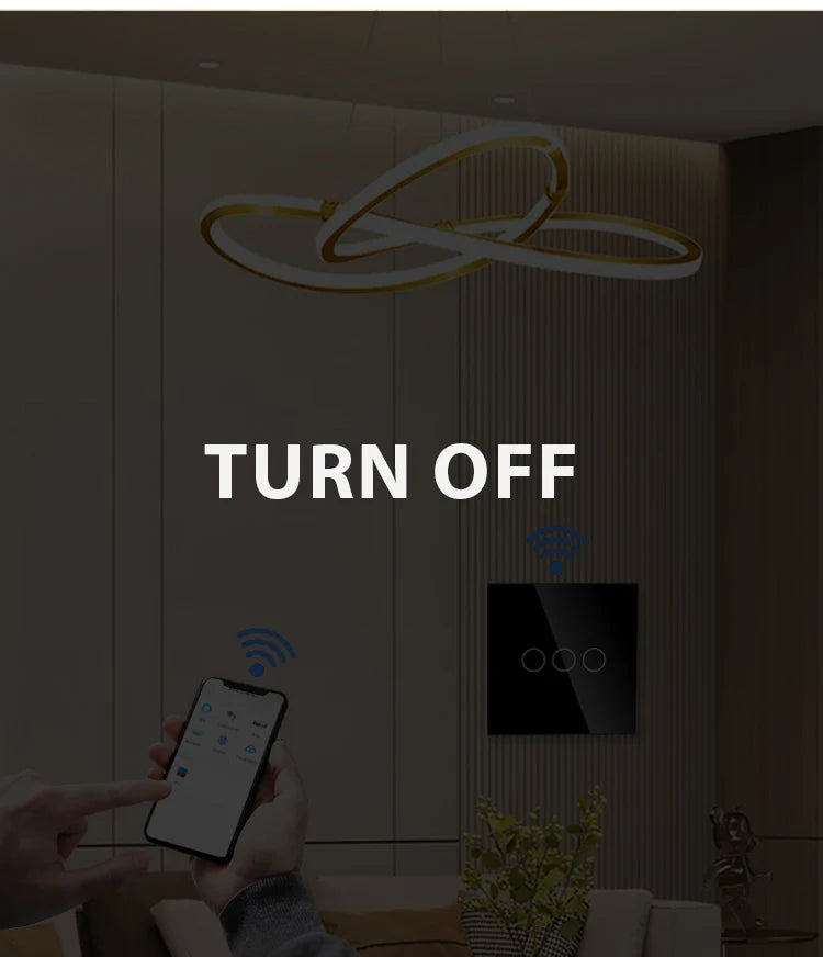 TAWOIA Wifi Touch Light Switches 1/2/3/4Gang Smart Wall Switch Tuya Smart Life Alexa Voice Control With Capacitor L/N1000W