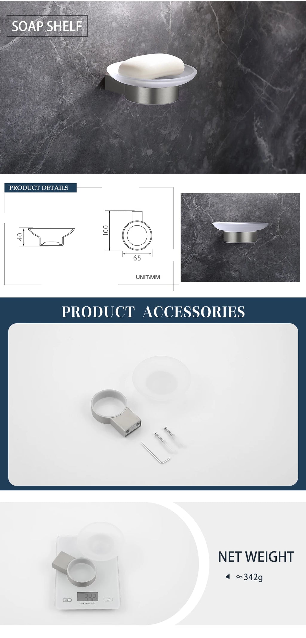 Bathroom Hardware Set Stainless Steel Bathroom Accessories Set Wall Mounted Towel Bar Towel Ring Toilet Paper Roll Holder Set