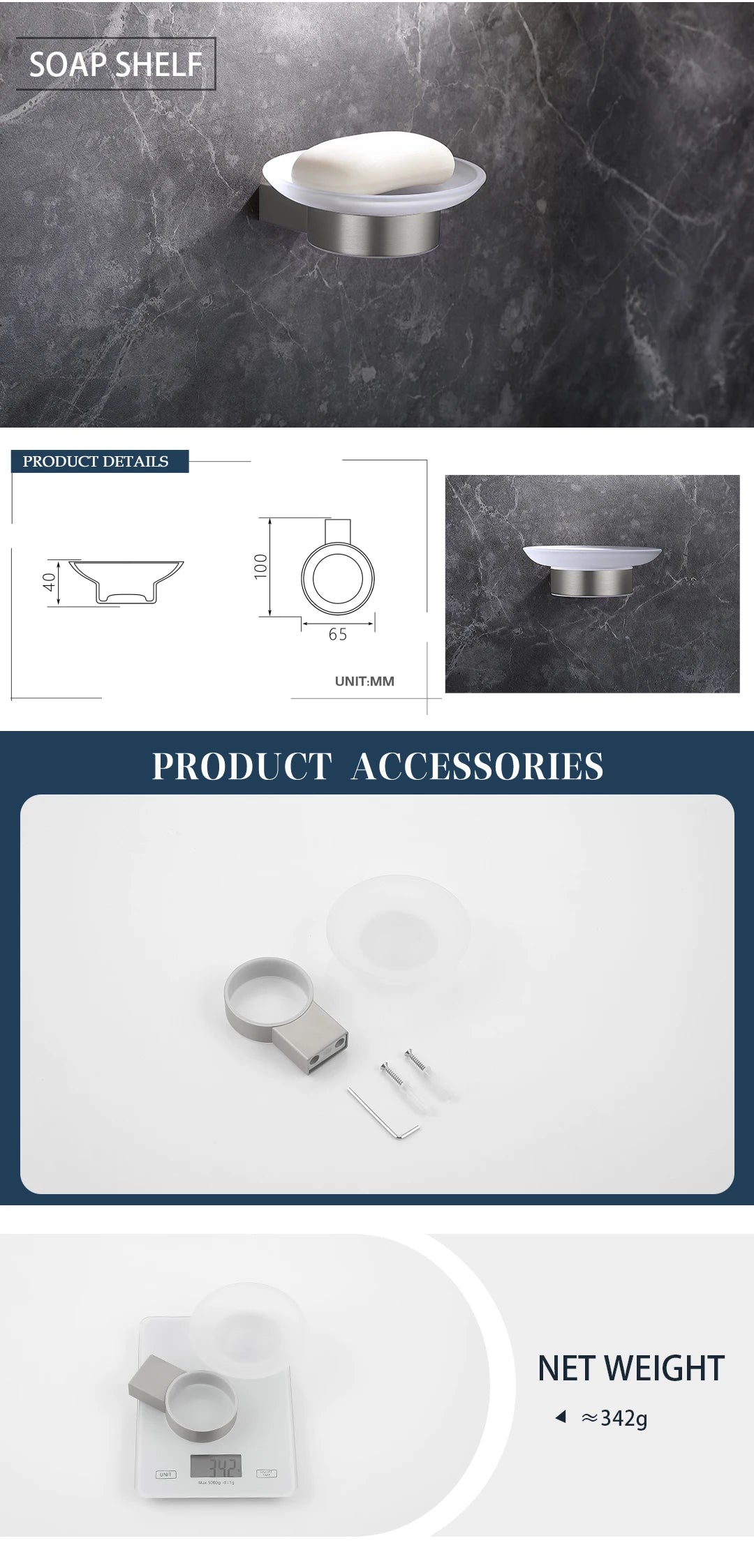 Bathroom Hardware Set Stainless Steel Bathroom Accessories Set Wall Mounted Towel Bar Towel Ring Toilet Paper Roll Holder Set