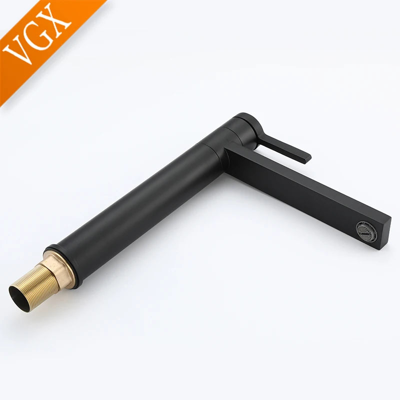 VGX Bathroom Faucets High Basin Mixer Sink Tall Faucet Gourmet Washbasin Taps Water Tap Hot Cold 360° Tapware Crane Brass Black