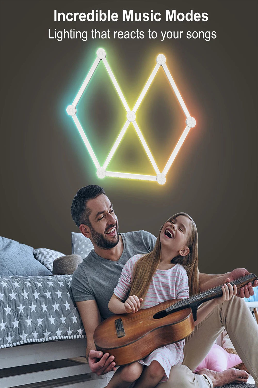 Smart WiFi Splicing Wall Light RGBIC Wall DIY Decorative Ambiance LED Night Light Dimmable For Game Room Bedroom TV Decoration