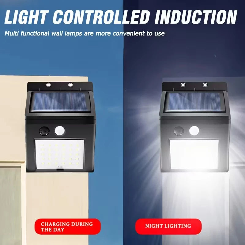 20/30/48LED Solar Lights Outdoor 3 Mode Waterproof Motion Sensor Security Lighting LED Wall Street Lamp for Garden Porch Light
