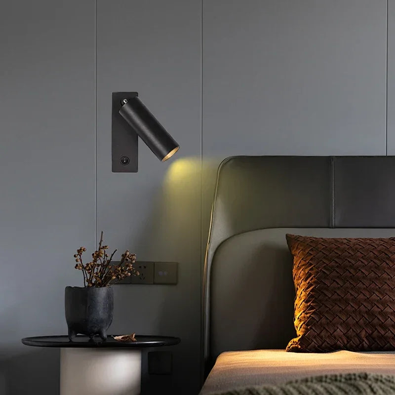 LED Wall Lamp with Switch – 3W Modern Folding Rotatable Sconce for Bedroom, Bedside, Home, and Hotel Reading Lighting