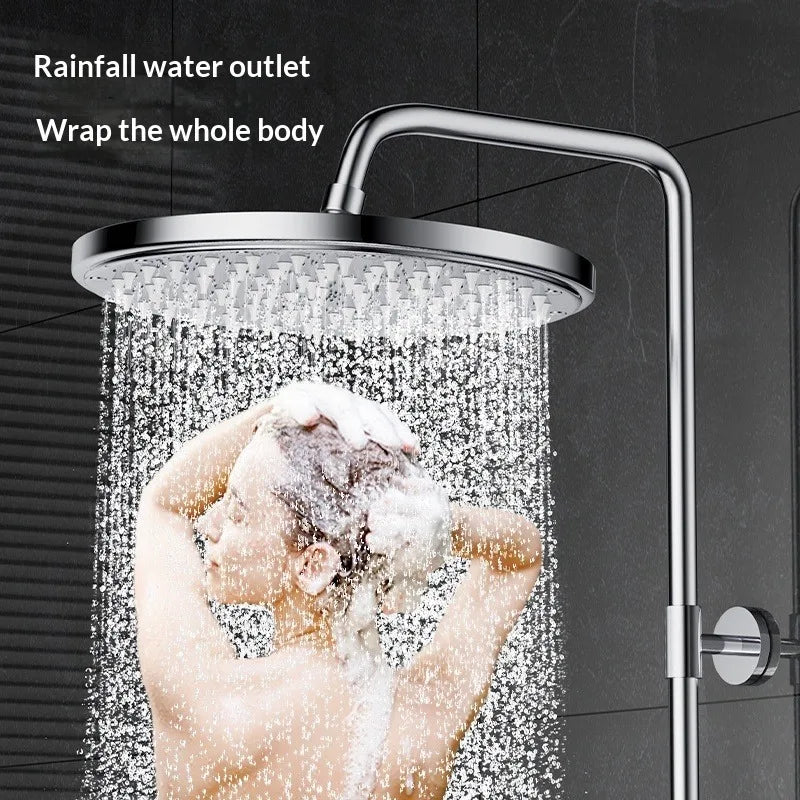 304 Stainless Steel Thermostatic Rainfall Shower Set High Pressure Wall Mounted Bathroom Mixer Tap Handheld Circular Square